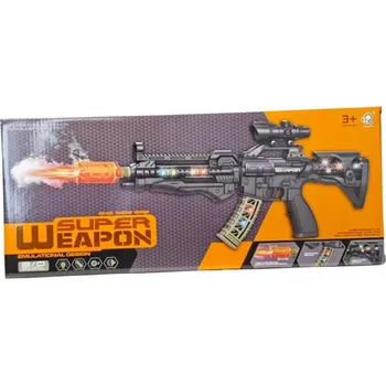 Dětská zbraň Puška s kouřem, světlem a zvukem SUPER WEAPON realistická