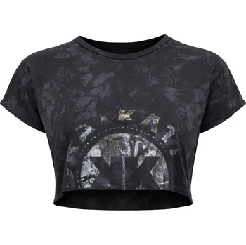 Pánské tričko GYMSHARK Dámský fitness top Twins Raw Crop Top XS ČERNÁ