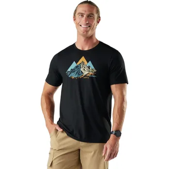 Pánské merino tričko s krátkým rukávem SMARTWOOL Men's Peak Bagger Active Short Sleeve Gr, Black velikost: XXL