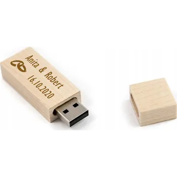 USB flash disk Flash disk MemoRabbit dřevěný béžový 8 GB USB 2.0 s gravírováním