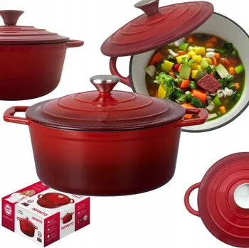 Hrnec Hrnec litinový smaltovaný 2.5 L MG Home Infinito kotlík červený 20 cm