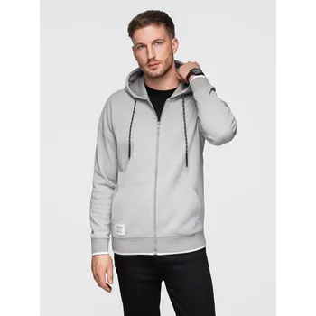 Pánská mikina Pánská měkce strukturovaná mikina s kapucí - šedá V4 OM-SSZP-0191 - XXL