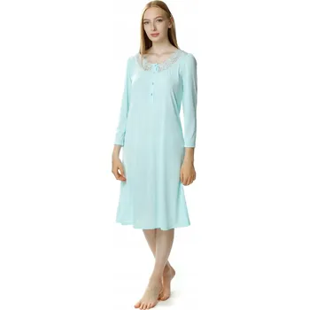 Dámská noční košile Noční košile MEWA lingerie , s dlouhým rukávem, pod kolena, velikost 50