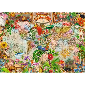 Puzzle TREFL Puzzle Premium Plus Tea Time: Antická mapa světa 1000 dílků