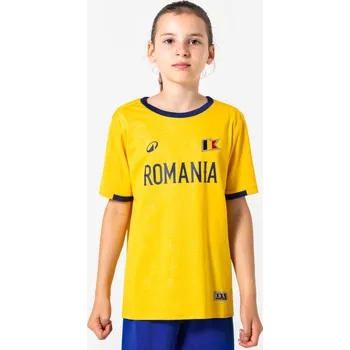 Fotbal KIPSTA Dětský fotbalový dres pro fanoušky Rumunska 14 LET MODRÁ|ORANŽOVÁ|ŽLUTÁ