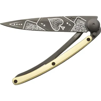 Sport Kapesní nůž Deejo 1GM021 GOLD Tattoo Black 37g 23kt yellow gold Good Luck