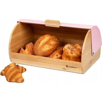 chlebník Jednodílný chlebník Elitehoff růžový dřevěný