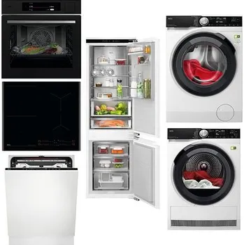 Set domácích spotřebičů AEG TP9SB831AT + AEG TI64IB30FB + Myčka AEG FSE94848P + Vestavná chladnička s mrazákem AEG TSC9V183CC No Frost + Pračka AEG LFR95146UC + Sušička prádla AEG 9000 TR9586CC + DOPRAVA ZDARMA
