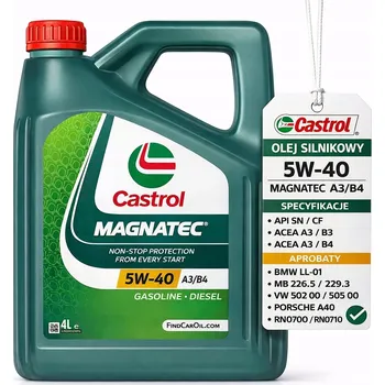 Motorový olej Motorový olej Castrol 4 l 5W-40