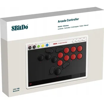 Gamepad 8BitDo Arcade Controller pro Switch a PC Bezdrátový 2.4G, Programovatelný
