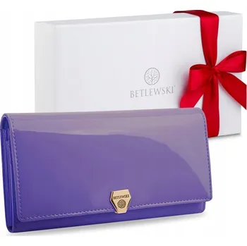 Peněženka Betlewski dámská peněženka z pravé kůže fialová