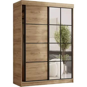 Šatní skříň Skříň Tanger se zrcadlem 167 dub craft zlatý