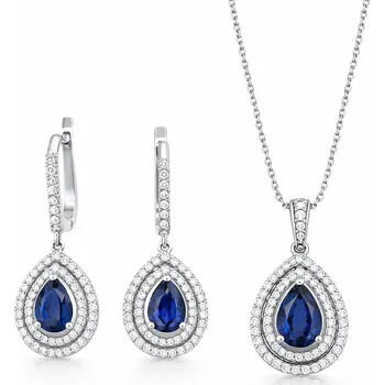 Souprava šperků Leru Luxusní diamantová souprava se safírem