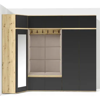 Šatní skříň Předsíňová stěna AMI 39 Hnědá II Bílá