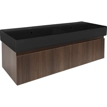 Koupelnový nábytek SAT Koupelnová skříňka s umyvadlem SAT Evolution 118x30x44,8 cm ořech mat SATEVO120NAU2B SATEVO120NAU2B