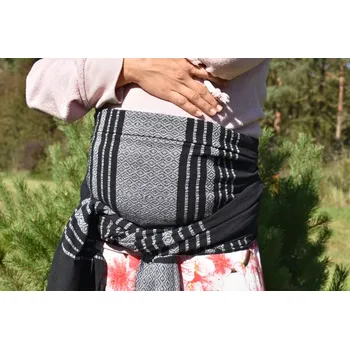 Šátek na nošení dítěte MEXICKÉ Rebozo - Černá Gabriela 340 x 70cm