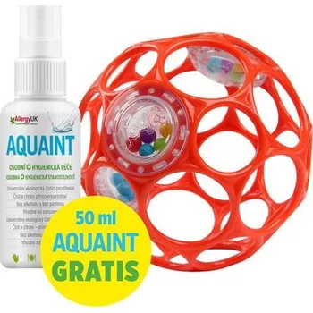 Dětské zboží OBALL Chrastítko Hračka rattle 10 cm 0m+ orange+DÁREK Aquaint 50ml