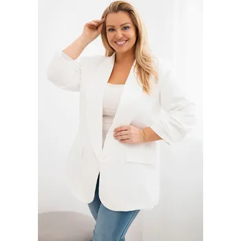 Kesi Dámské sako Plus Size Barva: Smetanová, Velikost: UNI