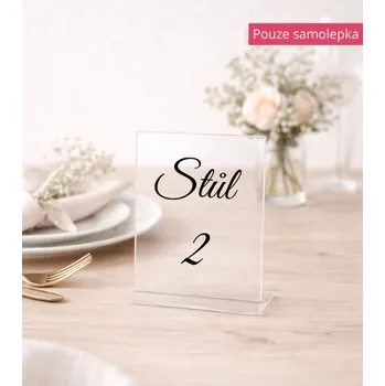 Svatební dekorace Vinylová samolepka – Stůl číslo