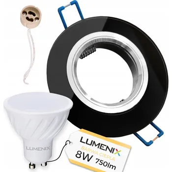 Žárovka Stropní zapuštěné svítidlo Lumenix 8 W GU10 9,5 cm černé