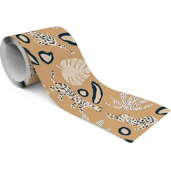 Fototapeta Samolepicí Ozdobná Páska LEOPARDI Vzor: Exotické Listy, Tečky, Abstrakce