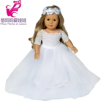 Doplněk pro panenku Svatební šaty PRO PANENKU AMERICAN GIRL A BABY BORN 43-45 CM Varianta: svatební šaty s čelenkou