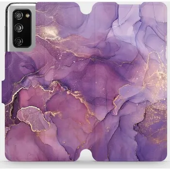 Pouzdro na mobilní telefon Flipové pouzdro Mobiwear - Samsung Galaxy S20 FE - VP20S Fialový mramor - VÝPRODEJ (Knížkové flip pouzdro, obal, kryt na mobil Samsung Galaxy S20 FE - VP20S Fialový mramor, materiál Umělá kůže + TPU - ochrana 360°, stojánek, silikonová vanička, magnetické