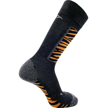 DRASSN Merino lyžařské ponožky DRASSN 39/41 ORANŽOVÁ|ŠEDÁ