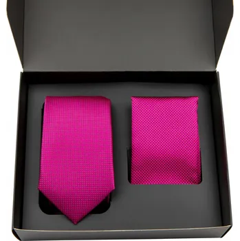 Pánská kravata fialová fuchsiová + kapesníček do saka fuchsiový