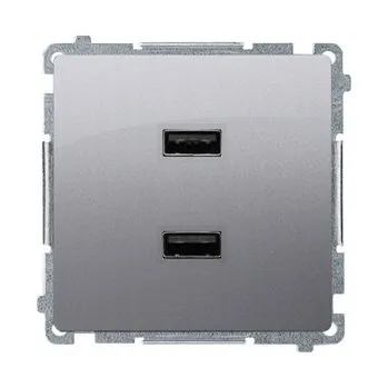 Elektrická zásuvka USB zásuvka do zdi Kontakt-simon šedá