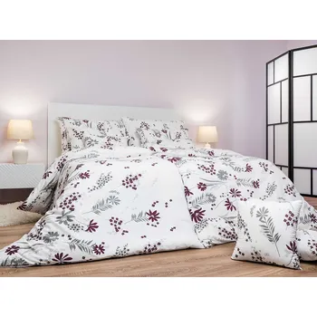 Povlečení krep Agáta vínová na bílém 140x220, 70x90 cm