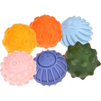 Hračka pro nejmenší Barevné senzorické míčky s výstupky pro děti 6 Ks ZA5578