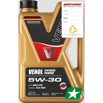 Motorový olej Venol Synthesis Premium SM CF 5W30 5L Motorový olej pro BMW a VW (Volkswagen)