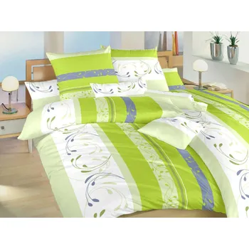 Povlečení bavlna Slezsko zelené 140x200, 70x90 cm II.jakost