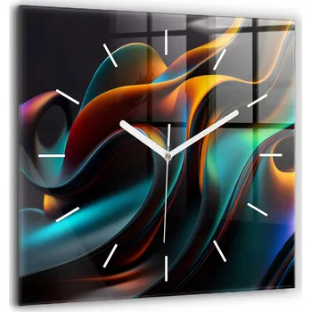 Hodiny Skleněné hodiny s obrazem na zeď Tiché ručičky Kuchyně Futuristická vlna