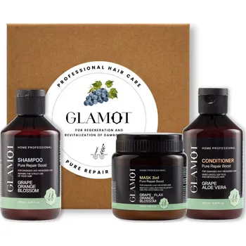 Kosmetická sada Glamot Pure Repair Boost Trio Set komplexní dárkový set pro poškozené vlasy