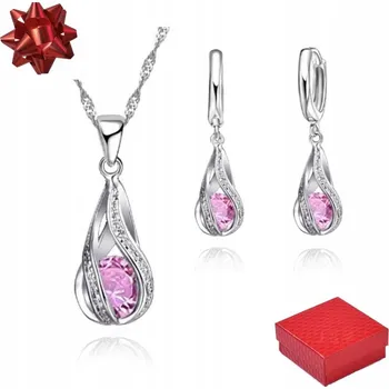 Souprava šperků Sada dámských stříbrných šperků 925 Sada dárek Krabička Valentýna