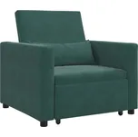 Rozkládací Rohová Sedačka 3v1 Zelený Velur