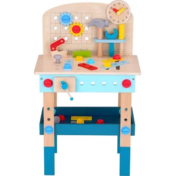 Dětská dílna Tooky Toy Pracovní stůl s nářadím a hodinami 45 ks