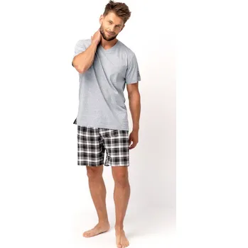 Pánské pyžamo Key Pánské pyžamo MNS 460, pánské letní pyžamo s krátkým rukávem, velikost L
