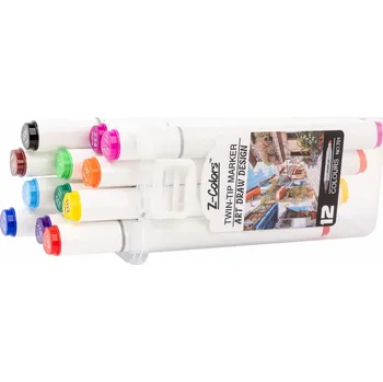 Z-COLORS Popisovač nestíratelný oboustranný Art Plus 12 barev
