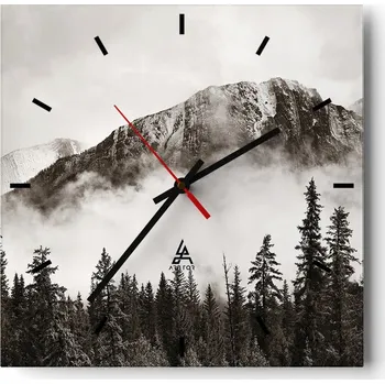 Hodiny Nástěnné hodiny do kuchyně 30x30 Krajina Stylové hodiny na skle Loft Tiché