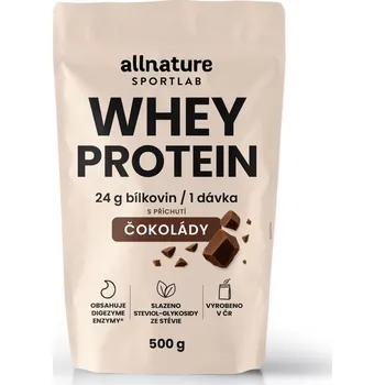Protein Allnature Sportlab WHEY protein s příchutí čokolády 500 g