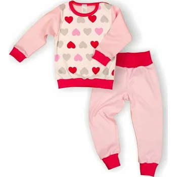 Dívčí pyžamo PYŽAMO dětské SRDÍČKA světle růžové vel. 128 KLEKLE
