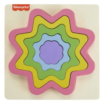 Dřevěná duhová vkládačka - hvězda