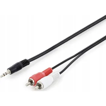 Audio kabel Digitus kabel audio 2,5 m, 3,5mm jack / 2x RCA, černý