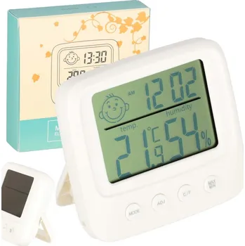 Vlhkoměr Hodiny Pokojový teploměr Měřič vlhkosti LCD
