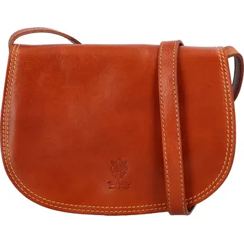Kabelka Stylová v pevném provedení dámská kožená crossbody Sajmon, koňaková