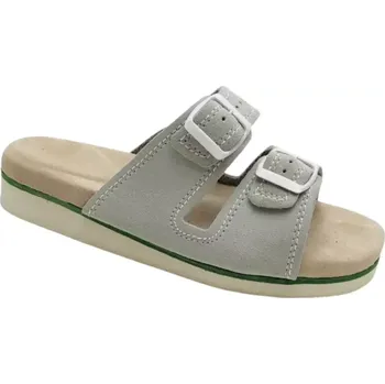 Dámská zdravotní obuv Kožené zdravotní pantofle –sv.šedé, vel. 36-43 vel. 37 - délka vnitřní stélky 23,5 cm