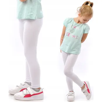 Dívčí legíny LAEMI dětské legíny dlouhé klasické bavlna bílé velikost 152